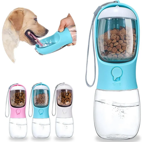 Portable Dog Water Bottle with Drinking Tray